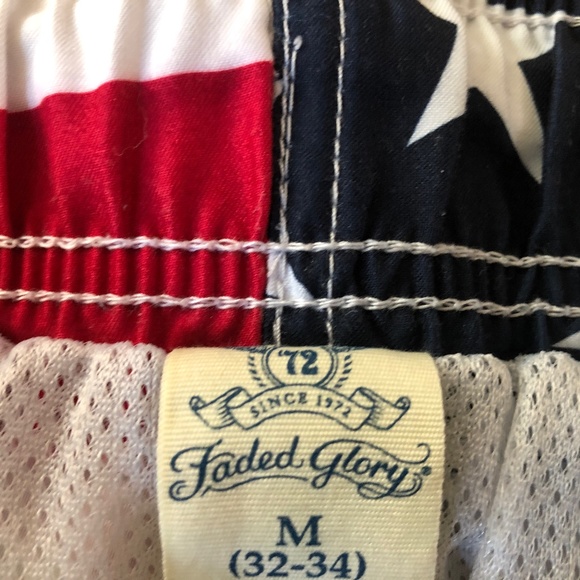 Faded Glory American Flag Swim Trunk Shorts - Picture 2 of 2